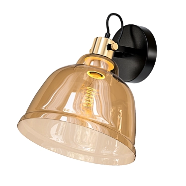 Industrial Amber Loft Wall Lamp 3D model image 1 