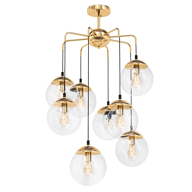  Retro Bubble Chandelier Light 3D model image 1 