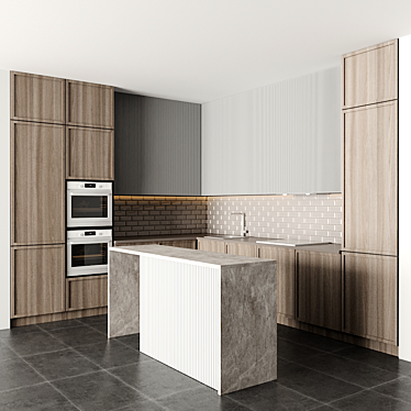 Modular Kitchen Design: V-Ray/Corona Ready 3D model image 1 