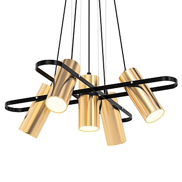 Elegant 5-Light Claire Pendant 3D model image 1 