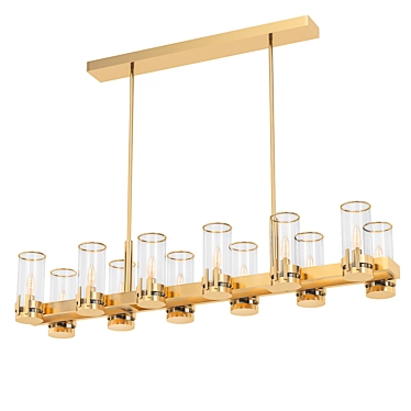 Elegant Hinkley Reeve Brass Chandelier 3D model image 1 