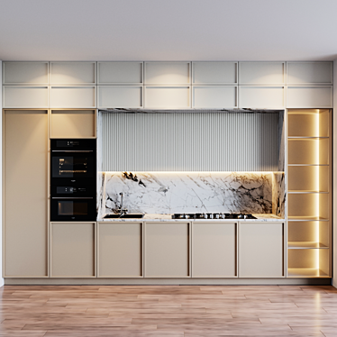 Sleek Modern Kitchen with Appliances 3D model image 1 