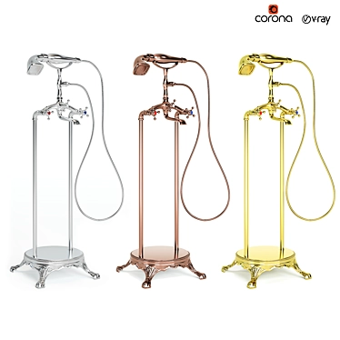 Elegant Metal Floor Stand Faucet 3D model image 1 