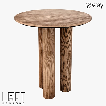 Rustic Wood 70x70cm Table 3D model image 1 