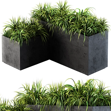 Concrete Cereal Planter: Grass & Grain 3D model image 1 