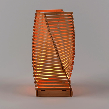 Spiral Wood Floor Lamp 3D model image 1 