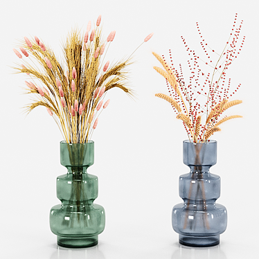 Elegance in Glass: Set of Vases 3D model image 1 