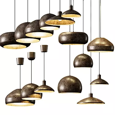 Aldo Bernardi MATERIA Pendant - Vintage Steel Lighting 3D model image 1 