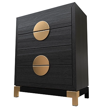 Golden Touch Art Deco Bedside 3D model image 1 