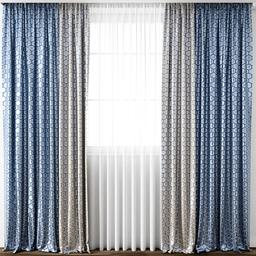 Elegant Detailed Curtain Model 3D model image 1 