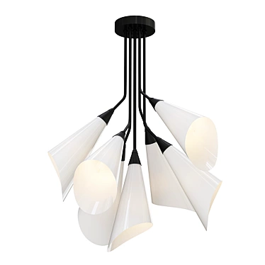 Elegant Calla Flower Ceiling Chandelier 3D model image 1 