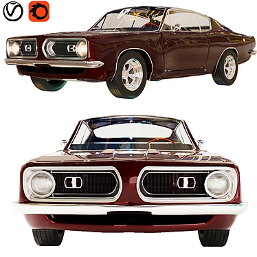 Classic 1968 Plymouth Barracuda 3D model image 1 