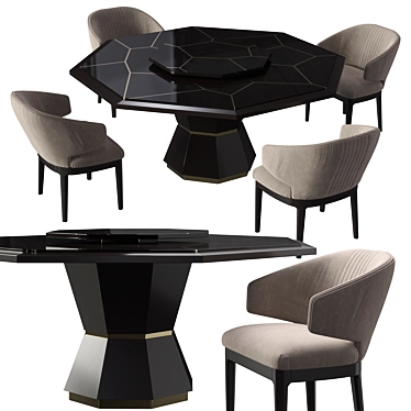 Luxurious Octagonal Carpanese Table 3D model image 1 