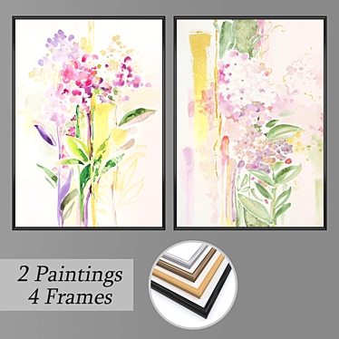 Diverse 2-Piece Wall Art Set 3D model image 1 