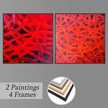 Modern Masterpieces: Set of Wall Paintings 3D model image 1 