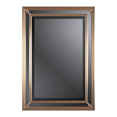 Elegant Gold Frame Mirror 3D model image 1 