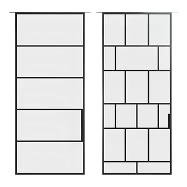 Sleek Sliding JAP Doors 3D model image 1 