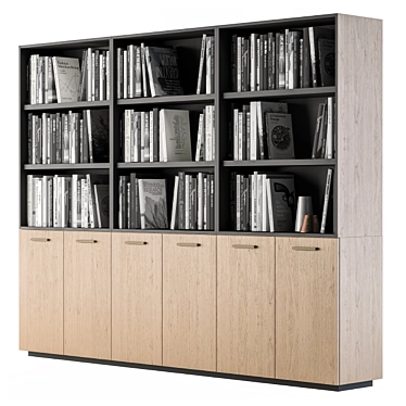 Minimalist Monochrome Bookshelf 3D model image 1 