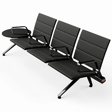 Black Flair Airport Seating by Poltrona Frau 3D model image 1 