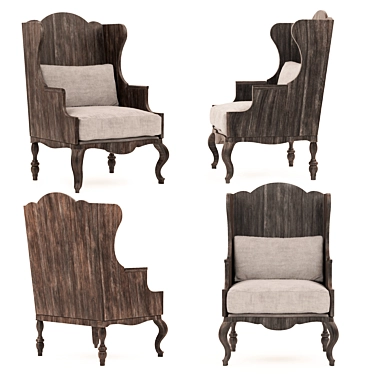 Rustic Charm: Luberon Chair 3D model image 1 