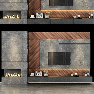 Elegant Wood Cabinet for Home 3D model image 1 