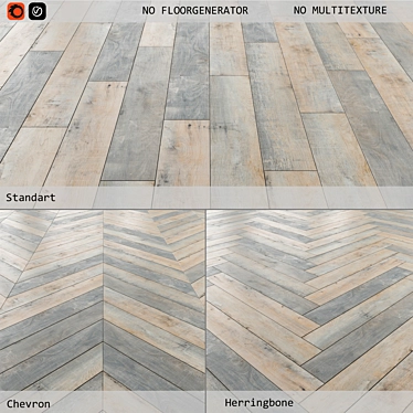 Laminate Flooring Collection: Standard, Herringbone, Chevron 3D model image 1 