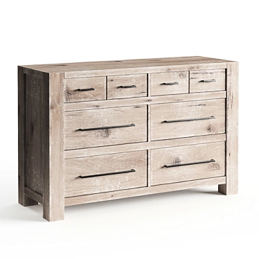 Weathered Oak Chest of Drawers 3D model image 1 