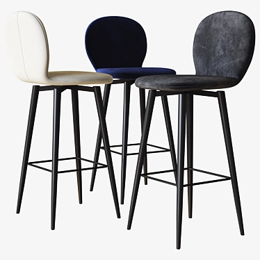 Bourges Swivel Stool: Sleek & Stylish 3D model image 1 