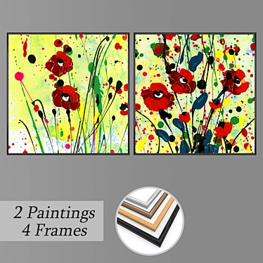 Contemporary Wall Art Set 3D model image 1 