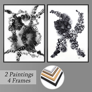 Elegant Wall Art Set No. 1919 3D model image 1 