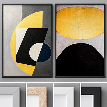 Modern Abstract Paintings Set 3D model image 1 