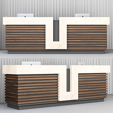 Elegant 3.5m Reception Counter 3D model image 1 