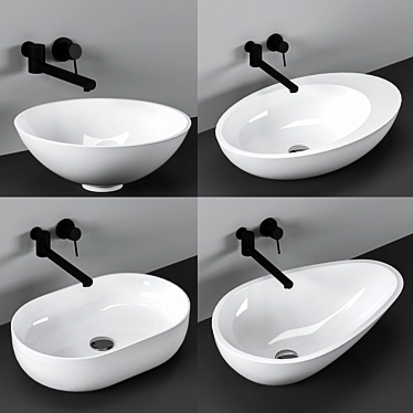 Acrylic Sinks: Matte/Glossy Finish 3D model image 1 