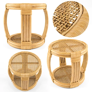 Montego Rattan Side Table: Authentic and Stylish 3D model image 1 