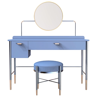 Elegant Vanity Set with Mirror 3D model image 1 