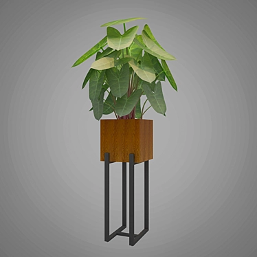 Wooden MS Indoor Planter Box 3D model image 1 