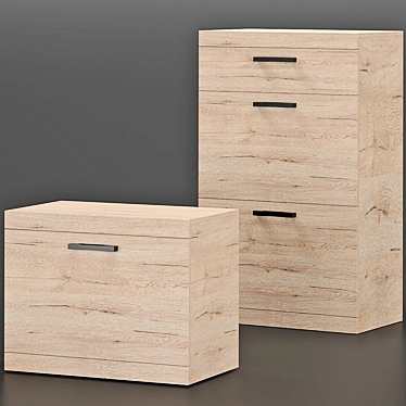 Oskar Shoe Cabinets - Space-Saving Solution 3D model image 1 