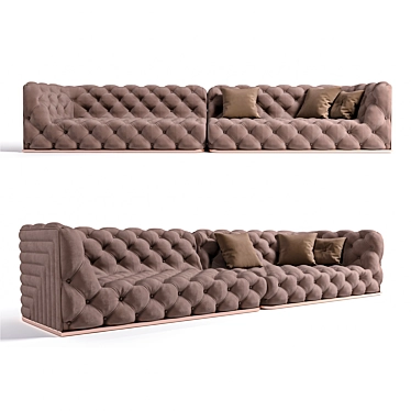 Elegant Diamond Sofa: Handcrafted Luxury 3D model image 1 