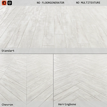 Versatile Laminate Flooring - 3 Layout Styles - 7 Tile Options 3D model image 1 