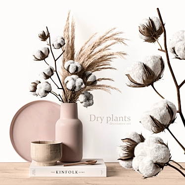 Botanical Bliss: Decorative Dry Plant Set 3D model image 1 