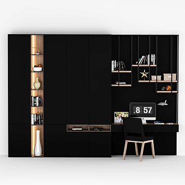 Sleek Workplace Shelf 3D model image 1 