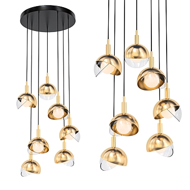 Elegant Suspended Light Fixture 3D model image 1 