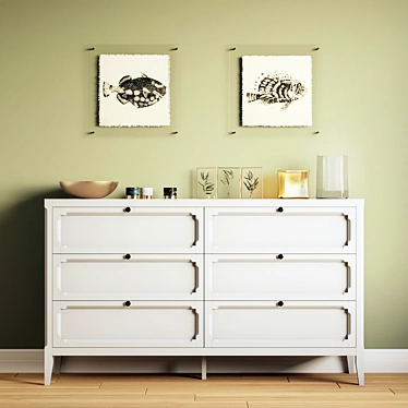 Eugénie Chest of 6 Drawers: Sleek and Stylish 3D model image 1 