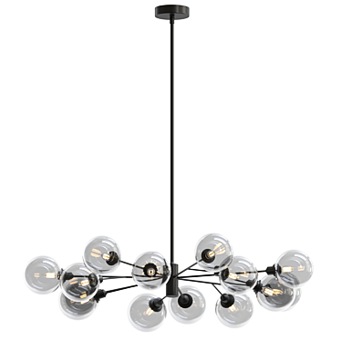 Sleek Black Brooklyn Ceiling Light 3D model image 1 