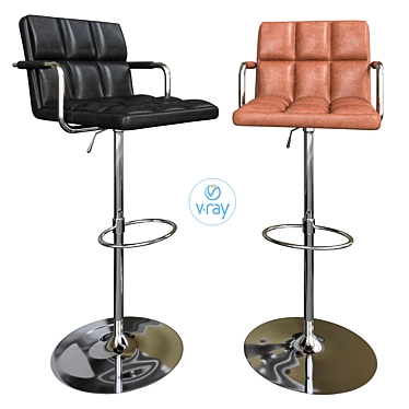 Valdis Adjustable Height Bar Stool 3D model image 1 