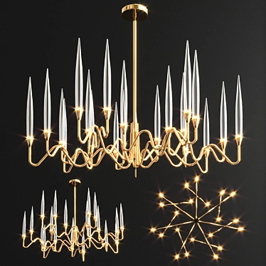 Elegant Il Pezzo Mancante Chandelier 3D model image 1 