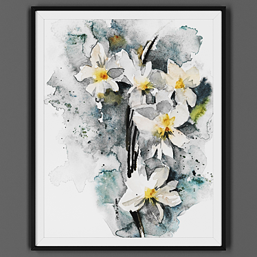 Elegant Black Framed Art 3D model image 1 