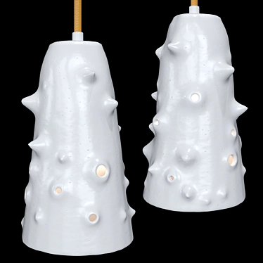 Sleek Ceramic Pendant Lamp 3D model image 1 