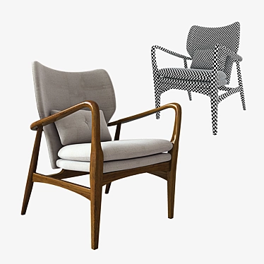 Aarhus Mid Century Armchair 3D model image 1 