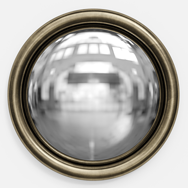 Sleek Bronze Fish Eye Mirror 3D model image 1 